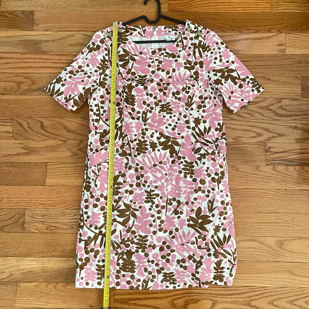 Boden Iona Button Detail Dress Womens 8R Pink Brown Shadow Bloom Casual Floral - Picture 10 of 10